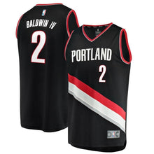 Load image into Gallery viewer, 2 - Wade Baldwin IV Portland Trail Blazers Fast Break Team Color Player Jersey - Icon Edition - Black