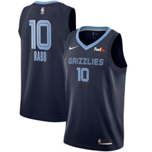 Load image into Gallery viewer, 10 - Men's Nike Ivan Rabb Memphis Grizzlies Swingman Sponsor Patch Jersey – Icon Edition - Navy
