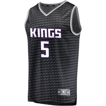 Load image into Gallery viewer, 5 - Men's Fanatics Branded De'Aaron Fox Black Sacramento Kings Fast Break Jersey - Statement Edition