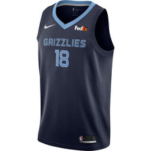 Load image into Gallery viewer, 18 - Men's Nike Omri Casspi Memphis Grizzlies Swingman Sponsor Patch Jersey – Icon Edition - Navy