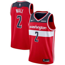 Load image into Gallery viewer, 02 - Men's Nike John Wall Red Washington Wizards Custom Swingman Sponsor Patch Jersey - Red