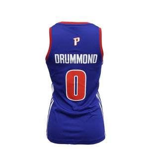 0 - Detroit Pistons Adidas Women's Drummond Jersey - Blue