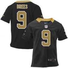 Load image into Gallery viewer, Infant New Orleans Saints Drew Brees Nike Black Team Color Game Jersey