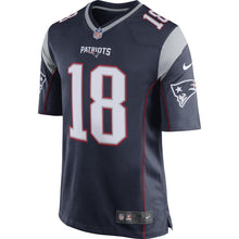 Load image into Gallery viewer, Nike Matthew Slater #18 Game Jersey-Navy