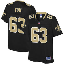 Load image into Gallery viewer, Women' NFL Pro Line Cameron Tom Black New Orleans Saints Team Color Player Jersey