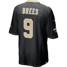 Load image into Gallery viewer, Men' Nike Drew Brees Black New Orleans Saints Team Color Game Jersey