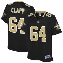 Load image into Gallery viewer, Women' NFL Pro Line Will Clapp Black New Orleans Saints Player Jersey