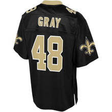 Load image into Gallery viewer, Men' NFL Pro Line JT Gray Black New Orleans Saints Player Jersey
