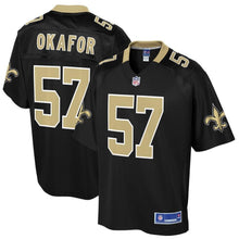 Load image into Gallery viewer, Men' NFL Pro Line Alex Okafor Black New Orleans Saints Big &amp; Tall Player Jersey