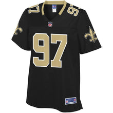 Load image into Gallery viewer, Women' NFL Pro Line Mario Edwards Black New Orleans Saints Player Jersey