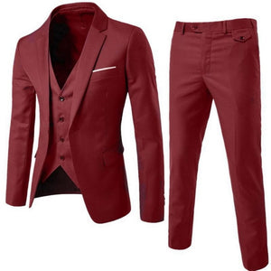 MJARTORIA 2019 3Pc (jacket + Vest + Trouser) Male Business Dress Cultivate Spring Suit Solid Casual Office Suit Wedding Suits