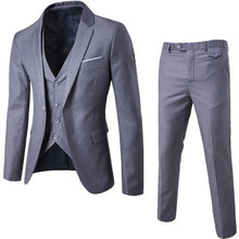 Load image into Gallery viewer, MJARTORIA 2019 3Pc (jacket + Vest + Trouser) Male Business Dress Cultivate Spring Suit Solid Casual Office Suit Wedding Suits