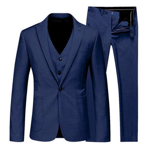 MJARTORIA 2019 3Pc (jacket + Vest + Trouser) Male Business Dress Cultivate Spring Suit Solid Casual Office Suit Wedding Suits