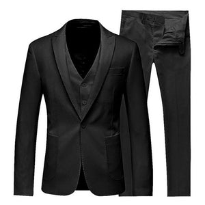 MJARTORIA 2019 3Pc (jacket + Vest + Trouser) Male Business Dress Cultivate Spring Suit Solid Casual Office Suit Wedding Suits