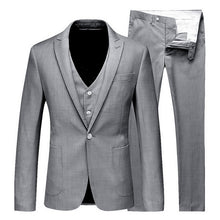 Load image into Gallery viewer, MJARTORIA 2019 3Pc (jacket + Vest + Trouser) Male Business Dress Cultivate Spring Suit Solid Casual Office Suit Wedding Suits