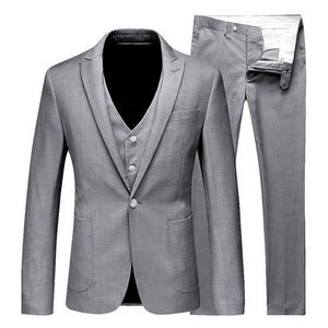 MJARTORIA 2019 3Pc (jacket + Vest + Trouser) Male Business Dress Cultivate Spring Suit Solid Casual Office Suit Wedding Suits