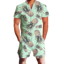 Load image into Gallery viewer, SHUJIN New Flamingos Floral Print Rompers Men 3D Funny Short Sleeve Jumpsuit Summer Playsuit Overalls Casual One Piece Outfits