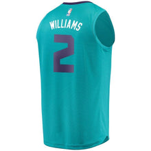 Load image into Gallery viewer, 2 - Men's Fanatics Branded Marvin Williams Teal Charlotte Hornets Fast Break Replica Player Jersey - Icon Edition - Aqua