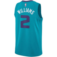 Load image into Gallery viewer, 2 - Men's Jordan Brand Marvin Williams Teal Charlotte Hornets Swingman Sponsor Patch Jersey – Icon Edition - Aqua