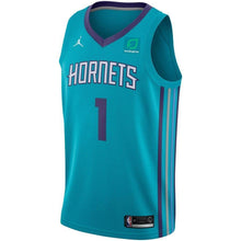 Load image into Gallery viewer, 1 - Men's Jordan Brand Malik Monk Teal Charlotte Hornets Swingman Sponsor Patch Jersey – Icon Edition - Aqua