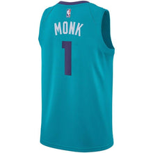 Load image into Gallery viewer, 1 - Men's Jordan Brand Malik Monk Teal Charlotte Hornets Swingman Sponsor Patch Jersey – Icon Edition - Aqua