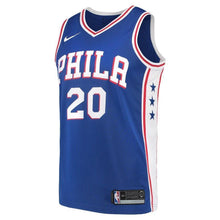 Load image into Gallery viewer, 20 - Men's Nike Markelle Fultz Blue Philadelphia 76ers Swingman Jersey - Icon Edition - Royal