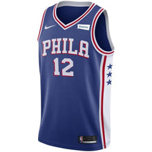 Load image into Gallery viewer, 12 - Men's Nike T.J. McConnell Royal Philadelphia 76ers Swingman Sponsor Patch Jersey - Icon Edition - Royal