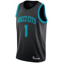 Load image into Gallery viewer, 1 - Men's Jordan Brand Malik Monk Black Charlotte Hornets City Edition Swingman Jersey - Black