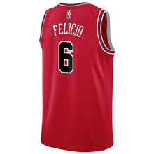 Load image into Gallery viewer, 6 - Men's Nike Cristiano Felicio Red Chicago Bulls Swingman Sponsor Patch Jersey – Icon Edition - Red
