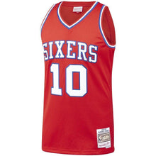 Load image into Gallery viewer, 10 - Men's Mitchell &amp; Ness Maurice Cheeks Red Philadelphia 76ers 1982-83 Hardwood Classics Swingman Jersey - Red