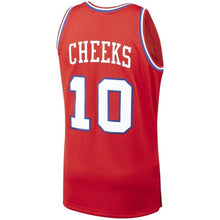 Load image into Gallery viewer, 10 - Men's Mitchell &amp; Ness Maurice Cheeks Red Philadelphia 76ers 1982-83 Hardwood Classics Swingman Jersey - Red