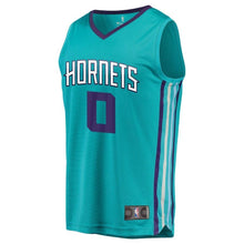 Load image into Gallery viewer, 0 - Men's Fanatics Branded Miles Bridges Teal Charlotte Hornets 2018 NBA Draft First Round Pick Fast Break Replica Jersey – Icon Edition - Aqua